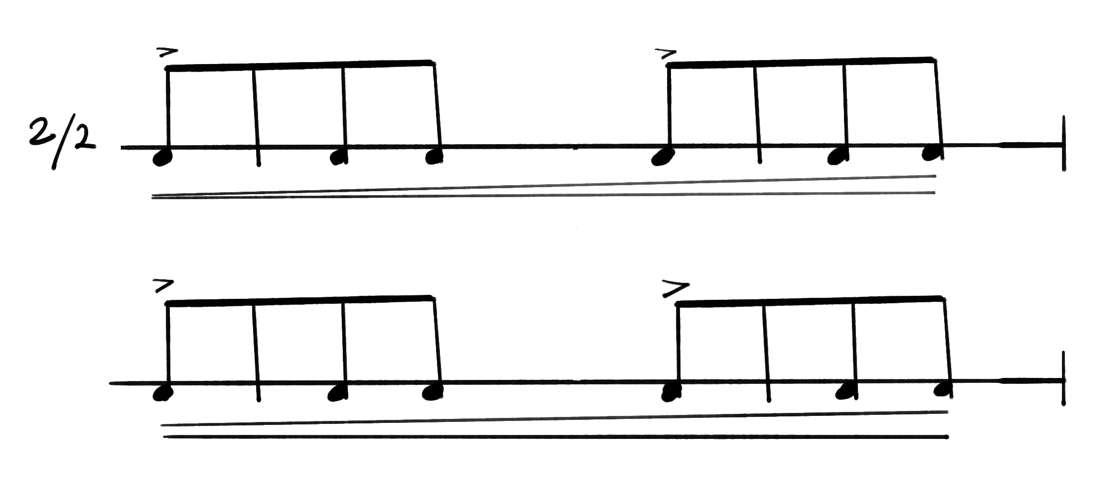 Notation for Slow Samba, Tamborim, Subida(a) part.
