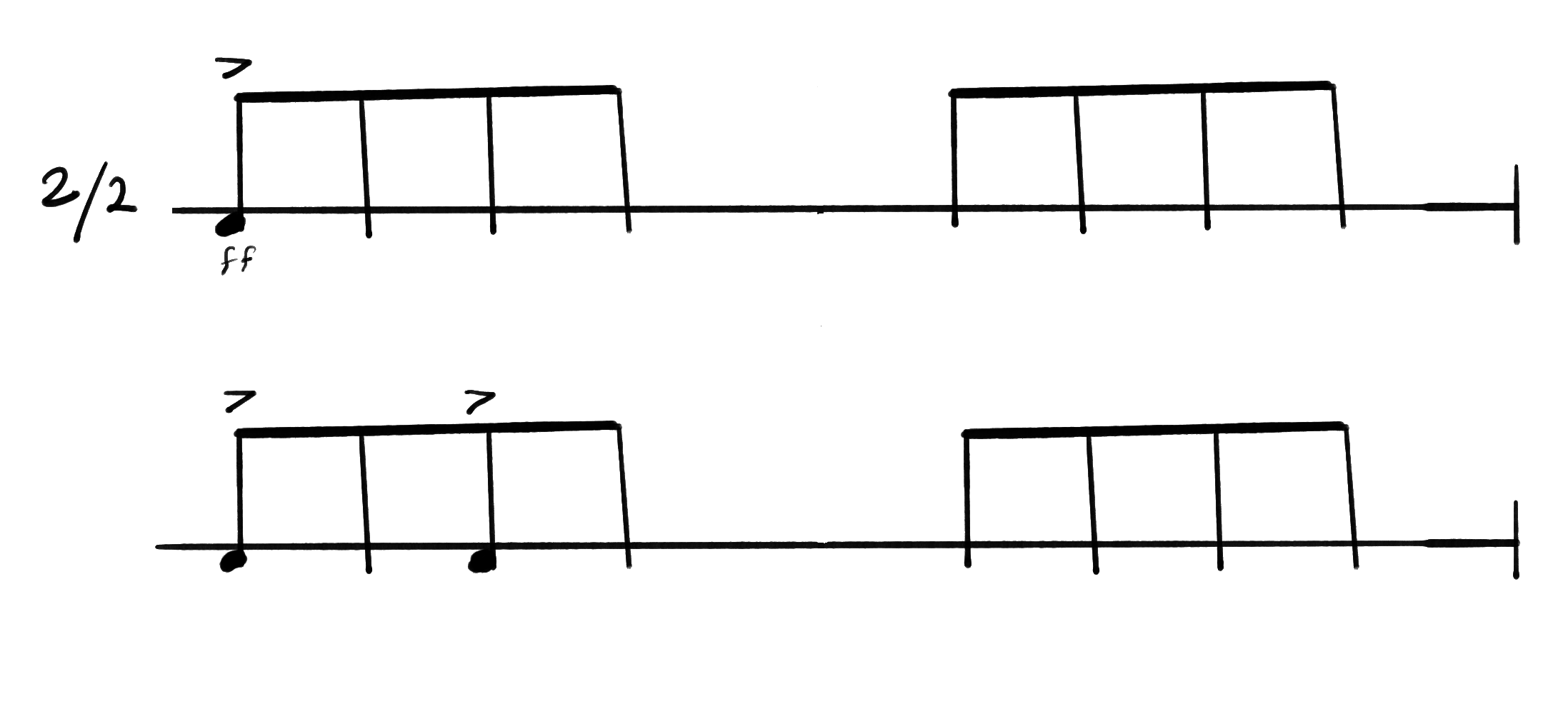 Notation for Slow Samba, Tamborim, Subida(b) part.