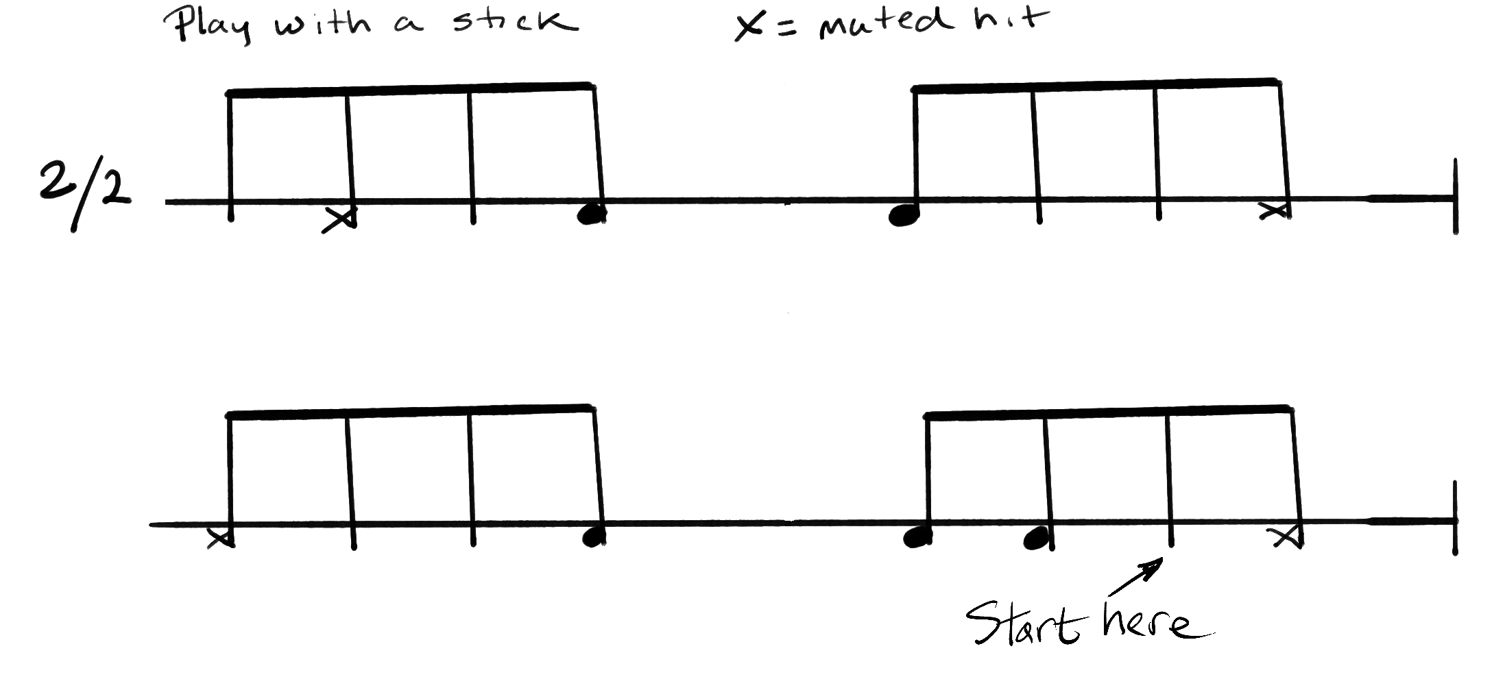 Notation for Mozambique, Surdo 3 part.