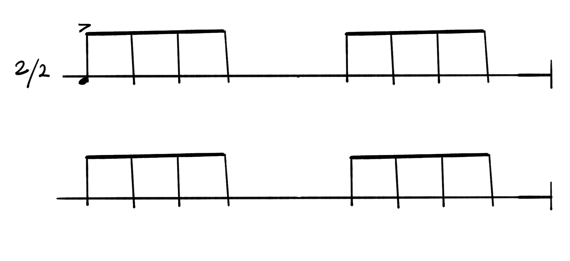 Notation for Samba Reggae, Break 1C.
