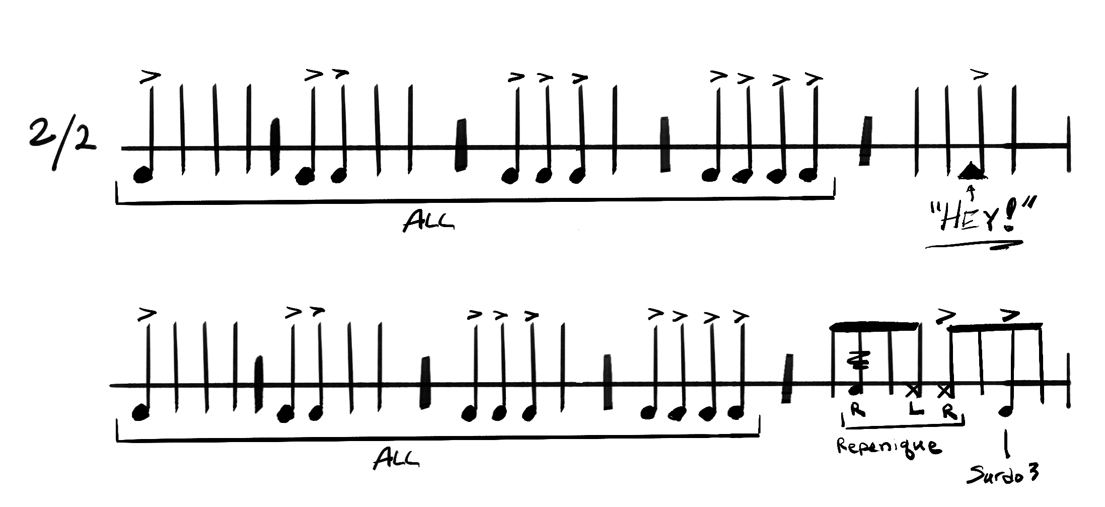 Notation for Samba, Break 4.
