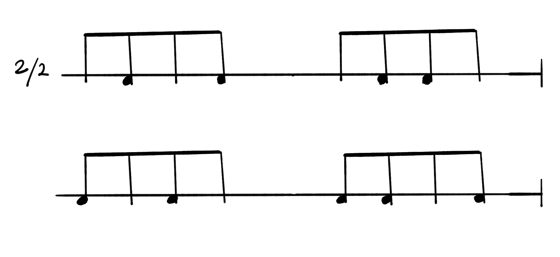 Notation for Slow Samba, Tamborim (Teleco-Teco) part.